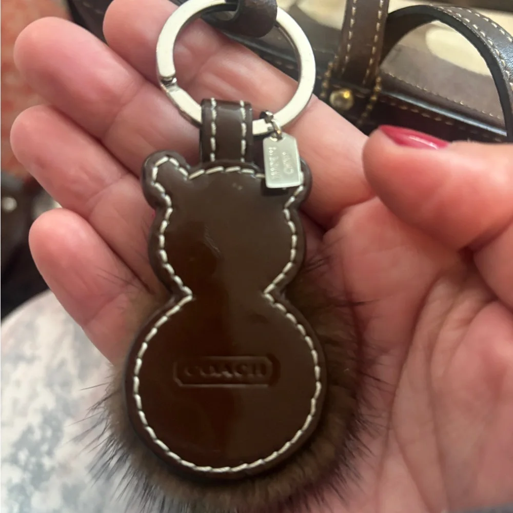 Coach Signature Stripe Tote with Coach Mink Bear Fob, Medallion and Hangtag. - Picture 4 of 17